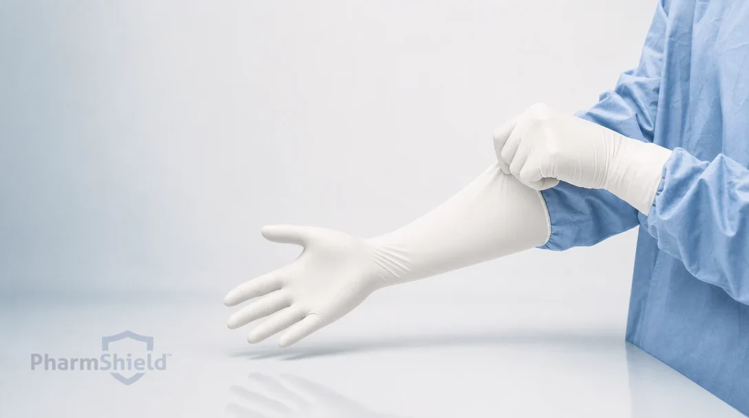 Donning a sterile white glove using the open gloving technique