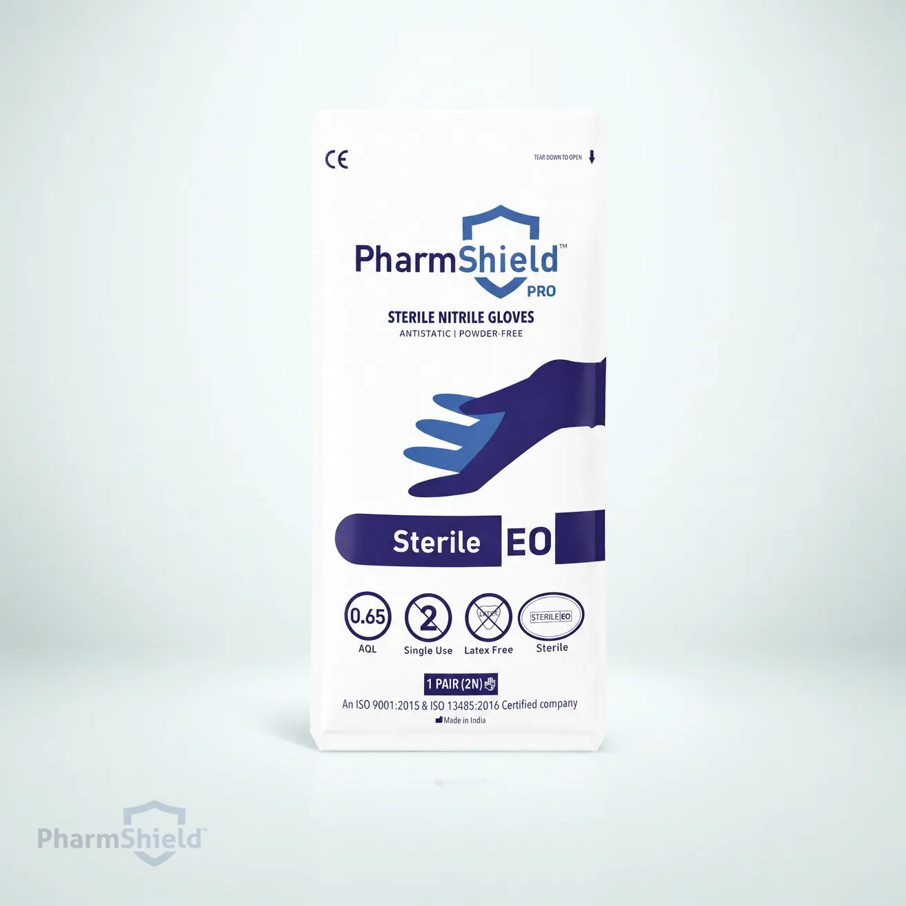 PharmShield Pro Nitrile — Anti-Static Sterile — Pack shot